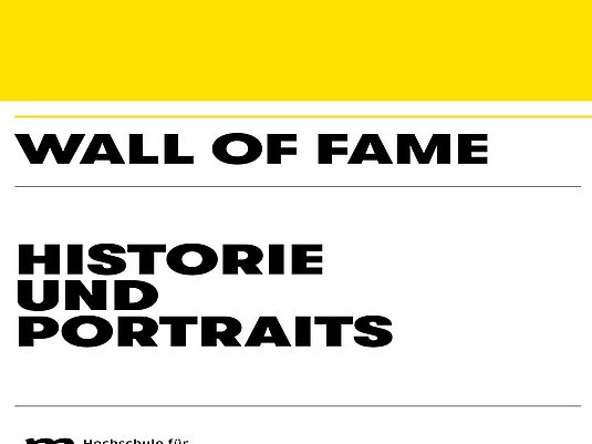 Startseite der Wall of Fame Homepage, Text Historie und Portraits, gelber Hintergrund Text Herzlich willkommen