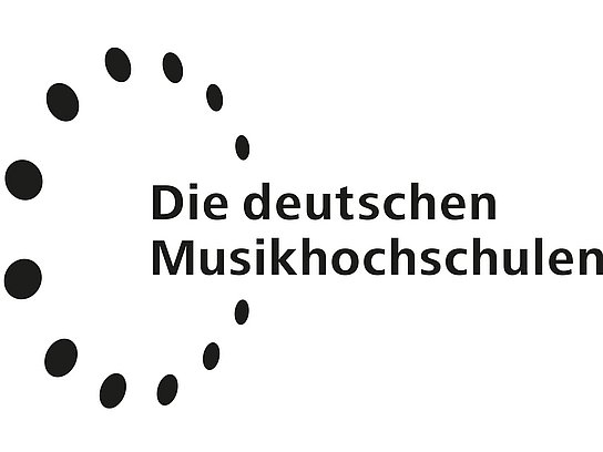 Kreis aus Punkten, Text: Die Deutschen Musikhochschulen