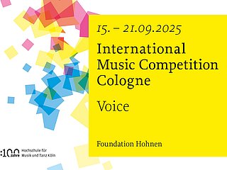 Bunte Quadrate mit Text International Music Competition Cologne - Voice